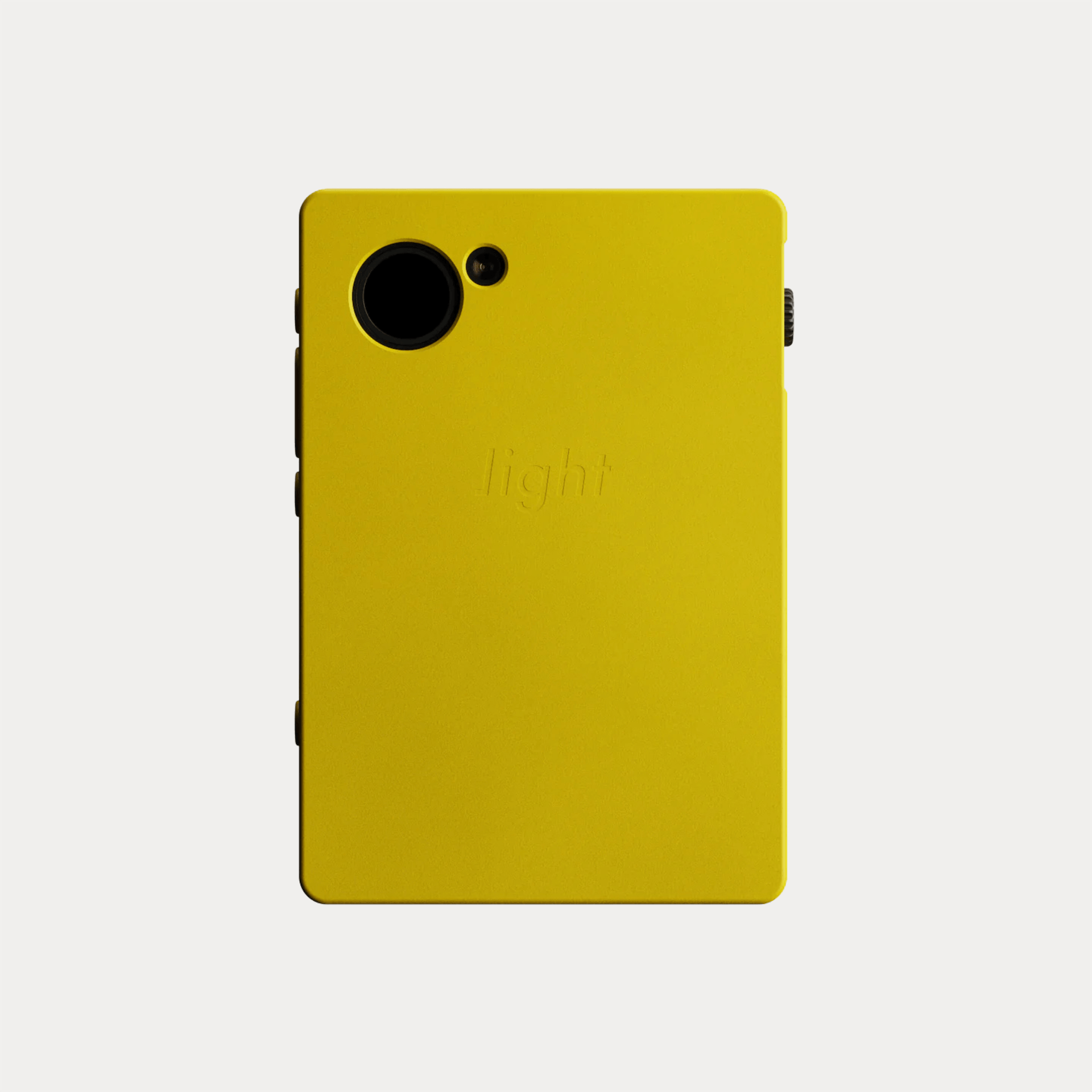 Light Phone III slim case in yellow shown from the back with camera cutout