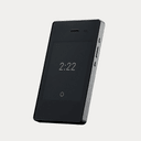 Light Phone II minimalist phone angled front view showing simple interface