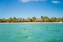 Azura Benguerra beachfront resort viewed from the ocean